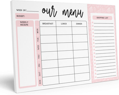 Inkdotpot Meal Planner Regular Planner Unruled 54 Pages(Pink)