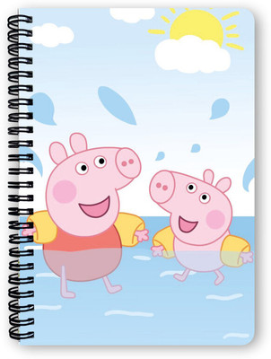 Goku Ki Dukan Peppa Pig School Notebook |Free Stickers A5 Diary Unruled 150 Pages(Mulitcolour)