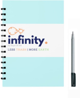 Rays Of Ink Re-writable Eco-Friendly A4 Notebook Plain Sheets 40 Pages(Sky Blue)