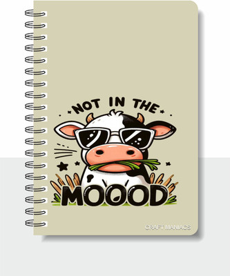 craft maniacs CUTE PUN 2025 NOTEBOOKS A5 Notebook RULED 120 Pages(Multicolor)