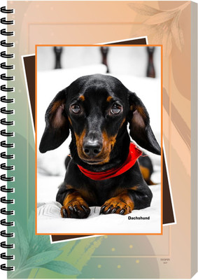 ESCAPER Dachshund Puppy Dog Diary, Stationery Diary, Binding Notepad for writing A5 Diary Ruled 160 Pages(Dachshund Puppy)