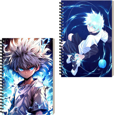 ESCAPER Anime Cartoon Diary, Spiral Notebook, Writing Kids Notepad A5 Diary Ruled 160 Pages(Combo- A, Pack of 2)