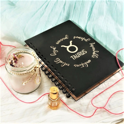 hariom trading and co MDF Handcraft Designer Diary A5 Diary Ruled 160 Pages(Black)