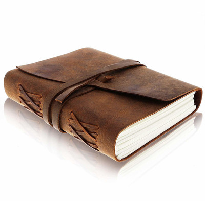Anshika International Artificial Journal Writing Notebook Unique Handmade Embossed Travel Diary with Classic Style/Formate - Brown Regular Diary Unruled 100 Pages(Belt Brown)