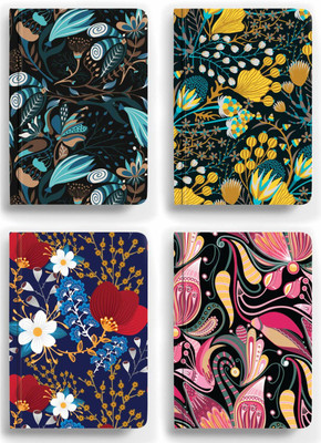 HC with HAPPY CRAFT Journal A6 Diary Ruled 100 Pages(Multicolor, Pack of 4)