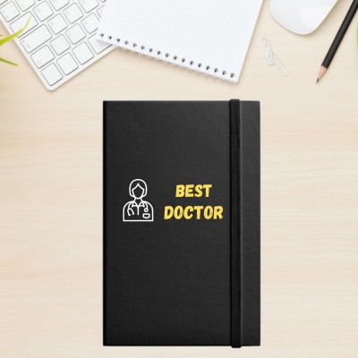 urban kiosk Best Doctor (Female) Diary | Journal with Elastic Band | Best Gift for Doctor A5 Diary Ruled 174 Pages(Black)