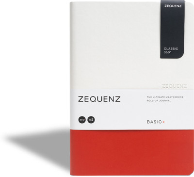 Zequenz A5 Size | Ruled | 400 Pages | 70 Gsm | Lay Flat | 360 Degree Openable | Basic + A5 Journal Ruled 400 Pages(White, Red)