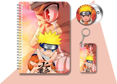 craft maniacs NARUTO DIARY & 2 FREEBIE A5 Notebook RULED 120 Pages(Multicolor, Pack of 3)