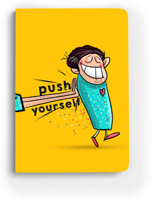 Doodle Monk Push Yourself Journal Notebook A5 Notebook Designed 96 Pages(Yellow)