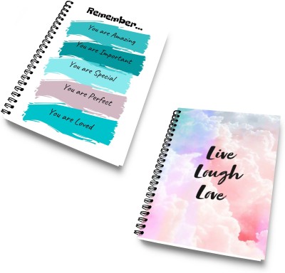 DI-KRAFT Diary Combo Pack | Printed Diary combo Pack | BTS New Collection A5 Diary Unruled 120 Pages(White and multicolor 008, Pack of 2)