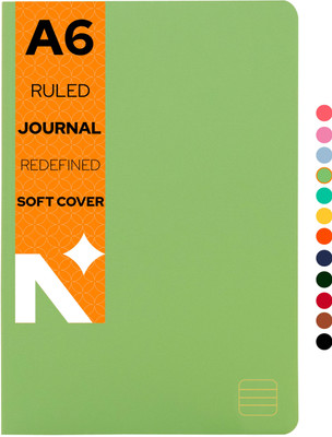 NEORAH Ruled Journal Notebook - 110 GSM - Softcover A6 Notebook Single Ruled 160 Pages(Light Green)
