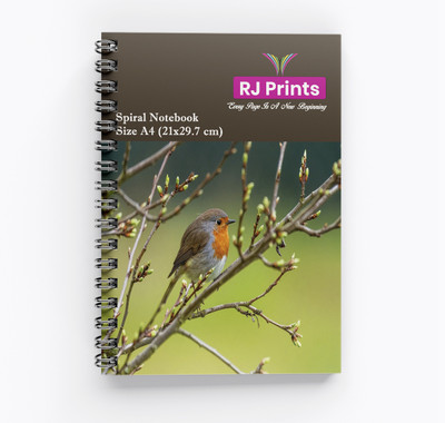 RJPRINTS Spiral-Bound Notebook A4 Notebook Plain 200 Pages(Multicolor)