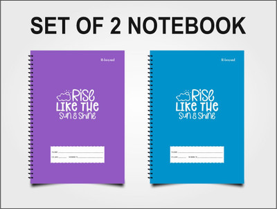 RLanyard Spiral A4 Notebook unruled/plain ,Notebook for Students 400 Pages(Purple, blue, Pack of 2)