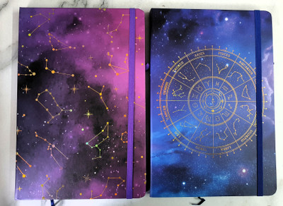 TINZORI Galaxy Constellation A5 Diary Ruled 200 Pages(Multicolor, Pack of 2)