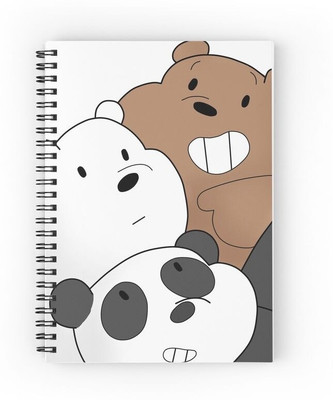 craft maniacs BARE BEARS 2023 COLLECTION A5 Notebook RULED 160 Pages(Multicolor)