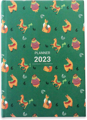 Happening Hippo Dated Planner, Organizer To Do List Daily Diary Notebook for Gratitude Journal A5 Planner Animal Theme / Architecture / Designer 100 Pages(Forest Green)