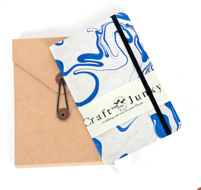 CRAFT JUNKY Handmade A5 Diary Unruled 160 Pages(Blue)