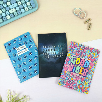 articious Cosmic Blessings Trio A5 Diary Ruled 96 Pages(Multicolor, Pack of 3)