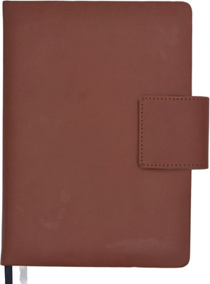 Keuze Premium Matt Finish PU Faux Leather Diary Journal with Magnetic Colsure A5 Diary Ruled 192 Pages(Brown)