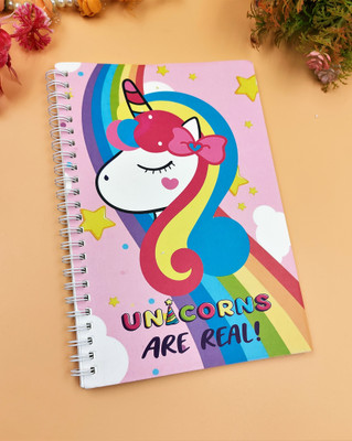 Paper Bear Unicorn A4 Diary ruled 70 Pages(Pink)