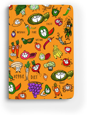 Doodle Monk Veggie Journal Notebook A5 Notebook Designed 96 Pages(Orange)