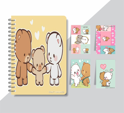 craft maniacs MILK & MOCHA 2023 COLLECTION A5 Notebook RULED 160 Pages(Multicolor)