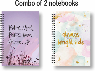 ROT RIX combo of 2 Notebooks A5 Diary Unruled 144 Pages(Multicolor, Pack of 2)