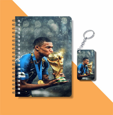 craft maniacs 2023 MBAPPE DIARY + KEYCHAIN A5 Notebook RULED 160 Pages(Multicolor)