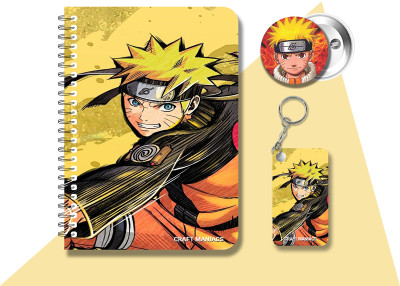 craft maniacs NARUTO DIARY & 2 FREEBIE A5 Notebook RULED 120 Pages(Multicolor, Pack of 3)