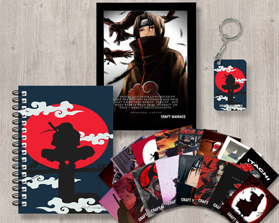 craft maniacs ITACHI UCHIHA GIFTING COMBO A5 Notebook RULED 120 Pages(Black)
