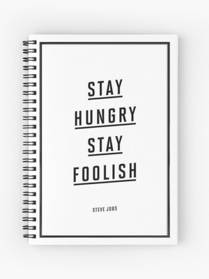 TheHackStore Stay Hungry Stay Foolish Steve Jobs Graphic Printed A5 Notebook Ruled 200 Pages(Multicolor)