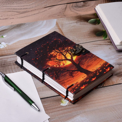 NIZAM HANDICRAFT 1 A4 Diary unruled 200 Pages(White, Brown)