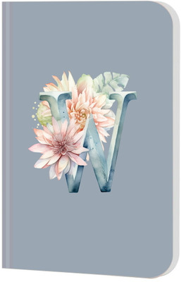 Raptech Premium Soft Bound Notebook Diary for Girls, Women Floral Design (Initial W) A5 Diary Unruled 144 Pages(Multicolor)