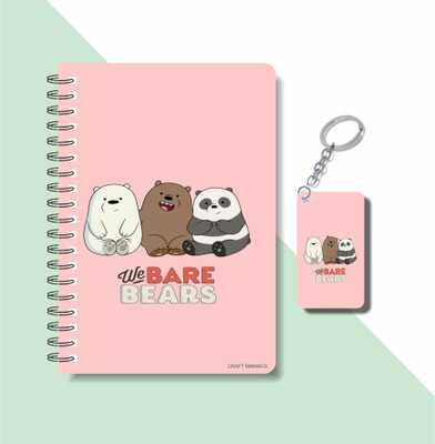 craft maniacs BARE BEARS 2023 COLLECTION A5 Notebook RULED 160 Pages(Multicolor)