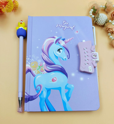 Paper Bear Unicorn A4 Diary ruled 70 Pages(Purple)