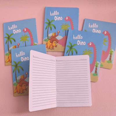 AMANVANI Small Dino Diary for Girls, Fancy Cute Diary for Kids, Notebooks, Notebook Diary Regular Diary Ruled 50 Pages(Blue, Pack of 2)