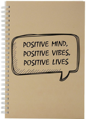FUNCART Positive Vibes Positive Life Spiral A5 Notebook One Sided Ruled 160 Pages(Multicolor)