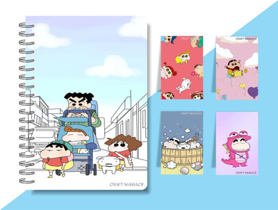 craft maniacs SHINCHAN 2023 NOTEBOOK COLLECTION A5 Diary RULED 160 Pages(White)
