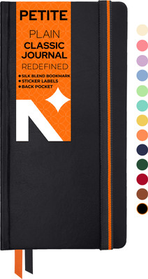 NEORAH - Unruled Journal Notebook - 110 GSM - Office Hardcover Notebook - Regular Notebook PLAIN 160 Pages(Black)