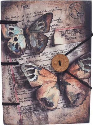 Craftshub BUTTERFLY PRINT DIARY WITH HANDMADE PAPER A5 Diary Unruled 144 Pages(Multicolor)