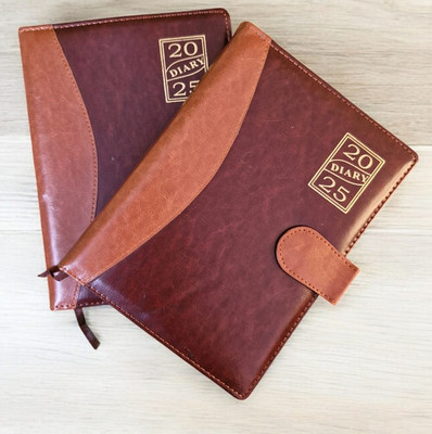 LIFECARD Diary A4 Diary Regular 365 Pages(Brown, Pack of 2)