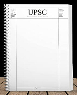 scruton upsc A4 Notebook spiral Mains Answer Writing Booklet 70 gsm (Multicolour transparent cover) 200 Pages(White)