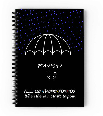 GIFTUATION i will be there for you Ravishu /spiral diary & gift for friends A5 Diary Unruled 140 Pages(Black)