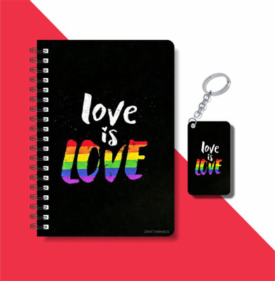 craft maniacs PRIDE A5 Notebook RULED 160 Pages(LOVE IS LOVE)