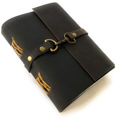 RSN Handcrafted A5 Writing Pad unruled 100 Pages(Black)