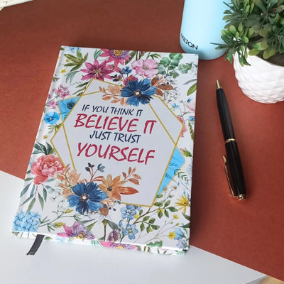CRAFTOPIX Believe Yourself A5 Diary Ruled 192 Pages(Multicolor)