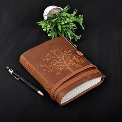 ARSHAD HANDICRAFT Tree House Handmade Leather Bound, Notebook for Writing, Gift, Diary, Travel A5 Diary Blank 200 Pages(Multicolor)