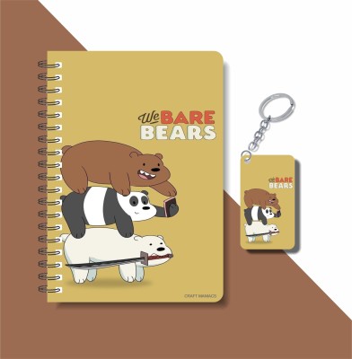 craft maniacs BARE BEARS 2023 COLLECTION A5 Notebook RULED 160 Pages(Multicolor)