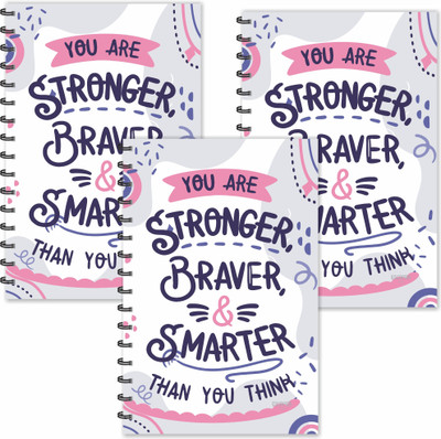ESCAPER You are Stronger, Braver & Smarter than you think Motivational Quotes Diaries (Ruled - A5 Size - SUPER SAVER Pack of 3 Diaries) A5 Diary Ruled 160 Pages(Multicolor, Pack of 3)