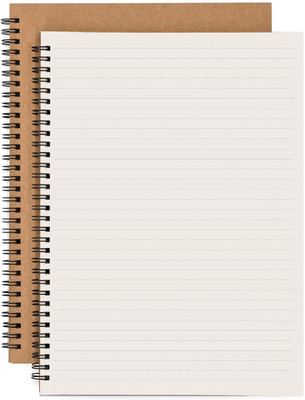 INNAXA Spiral Notebook, Kraft Cover Ruled Pages A4 Notebook Ruled 100 Pages(BrownRuled, Pack of 2)